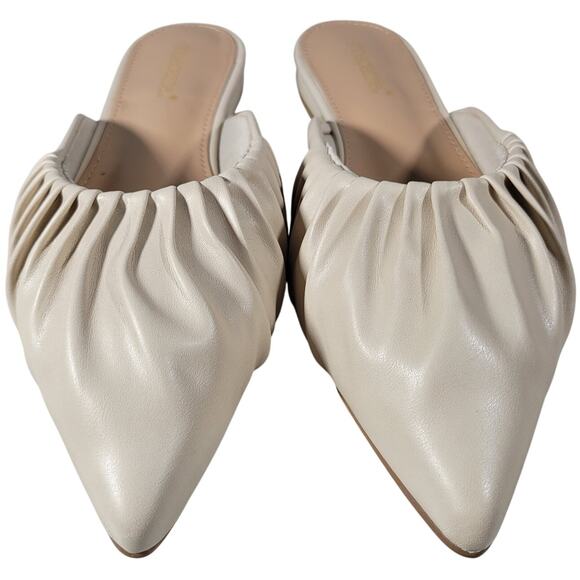 Shoedazzle Kheo Pointed Toe Mule Flats Bone 8 NIB - Picture 4 of 16